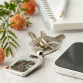 Vintage elephant cow with  her baby  キーホルダー (側面)