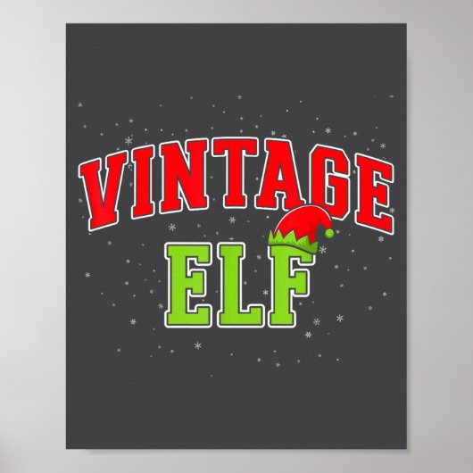 Vintage Elf Christmas Family Matching Group Xmas  ポスター (正面)
