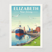 Vintage Elizabeth New Jersey ポストカード (正面)