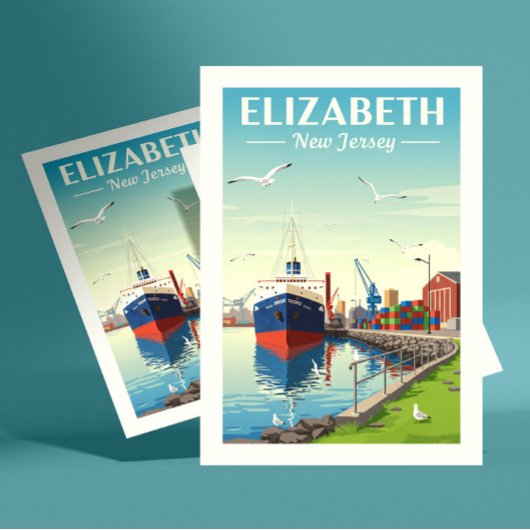 Vintage Elizabeth New Jersey ポストカード