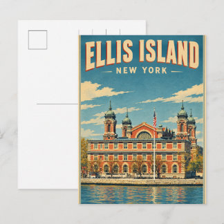 Vintage Ellis Island New York Travel gifts ポストカード
