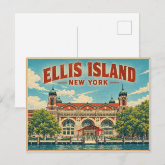 Vintage Ellis Island New York Travel gifts ポストカード