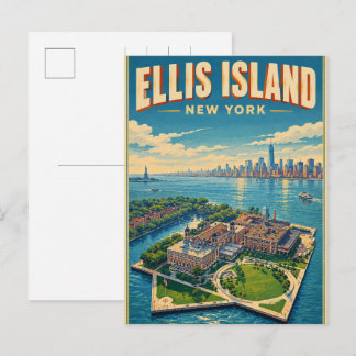 Vintage Ellis Island New York Travel gifts ポストカード