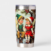 Vintage Elven Fairy Children Christmas  保温保冷タンブラー (背面)