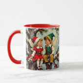 Vintage Elven Fairy Children Christmas Personalize マグカップ (左)