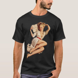 Vintage Elvgren Love Letter Classic Pin Up Girl Tシャツ