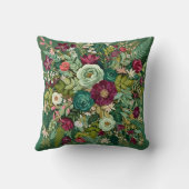 Vintage Emerald Green Botanical  クッション (裏面)