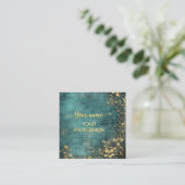 Vintage Emerald Green Gold and Black  スクエア名刺 (スタンド正面)