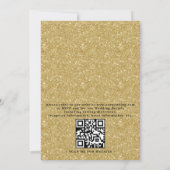 Vintage Emerald Peacock Gold QR Code Wedding 招待状 (裏面)