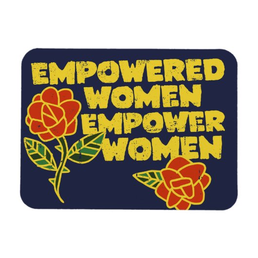 Vintage Empowered Women Empower Women Feminist Art マグネット (横)
