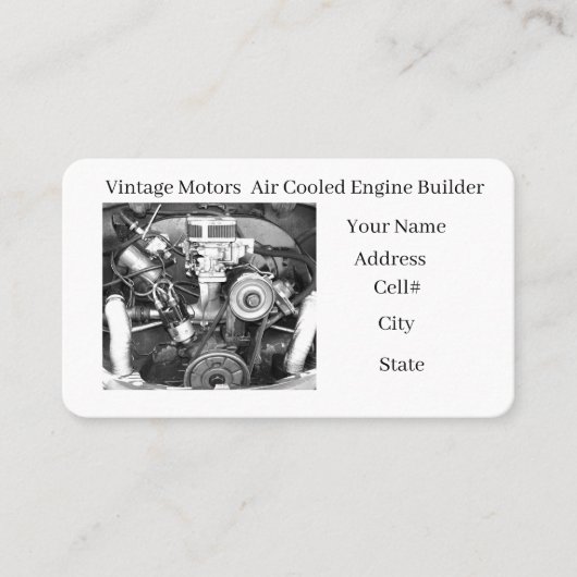 Vintage Engine Builder Business Card 名刺 (正面)