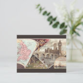 Vintage England Map ポストカード (スタンド正面)