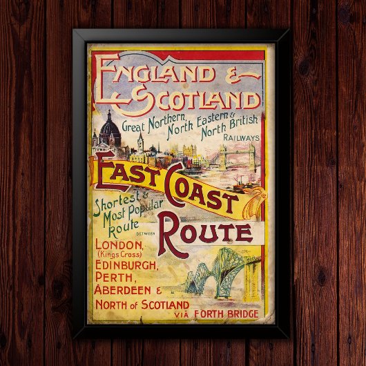 Vintage England & Scotland Rail Advertising ポスター