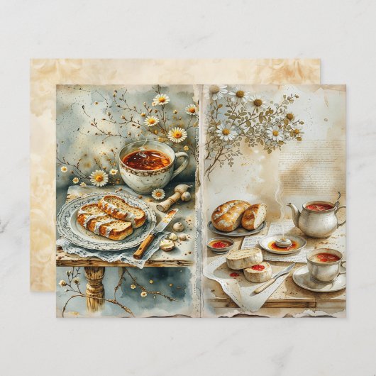 Vintage English Breakfast Scrapbook Paper (正面/裏面)