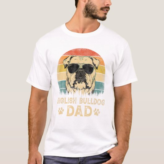 Vintage English Bulldog Dad Dog Tシャツ (正面)