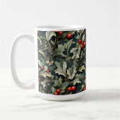 Vintage English Holly berry botanical  コーヒーマグカップ (左)