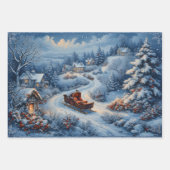 Vintage Engraved French Toile Snow Winter Cottage  ラッピングペーパーシート (正面)
