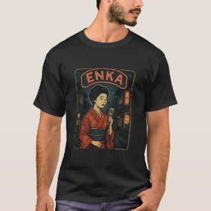 Vintage Enka Singer in Showa Street – Japanese Ret Tシャツ