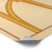 Vintage Ephemera Lady Wine Toast  ポスター (角)