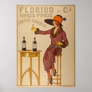 Vintage Ephemera Lady Wine Toast ポスター