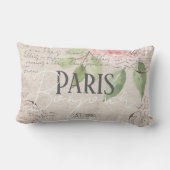 Vintage Ephemera Paris Grunge Botanical ランバークッション (裏面)