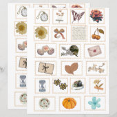 Vintage Ephemera Stamp Stickers (正面/裏面)