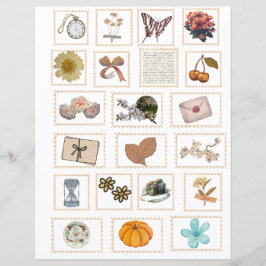 Vintage Ephemera Stamp Stickers