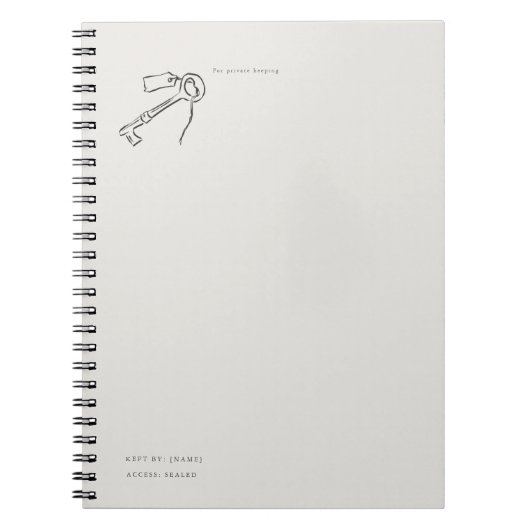 Vintage Epistolary Aesthetic Sealed Key ノートブック (正面)