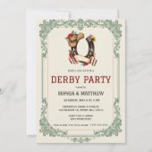 Vintage Equestrian Derby Party Invitation Race  招待状 (正面)