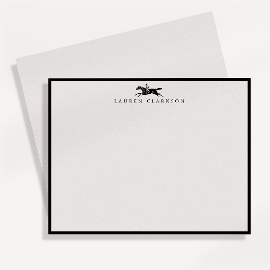 Vintage Equestrian Rider Stationery Note Card 招待状