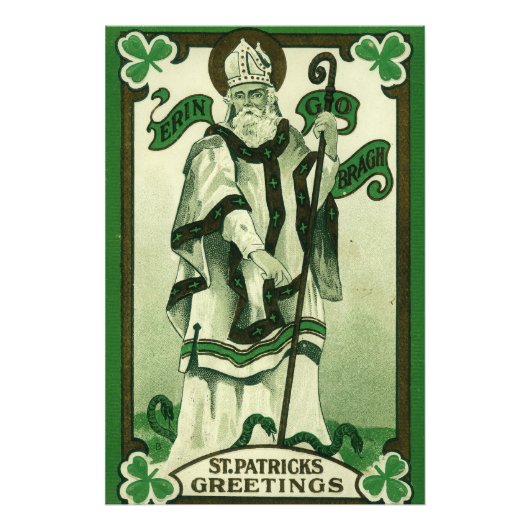 Vintage - Erin Go Bragh - St. Patrick's Greetings フォトプリント (正面)