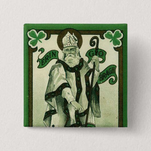 Vintage - Erin Go Bragh - St. Patrick's Greetings 缶バッジ (正面)