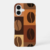Vintage Espresso Bean Pattern iPhone 16ケース (裏面)