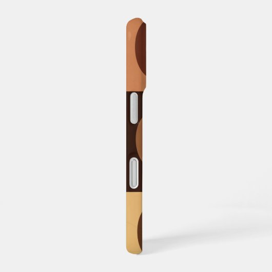 Vintage Espresso Bean Pattern iPhone 16ケース (右側面)