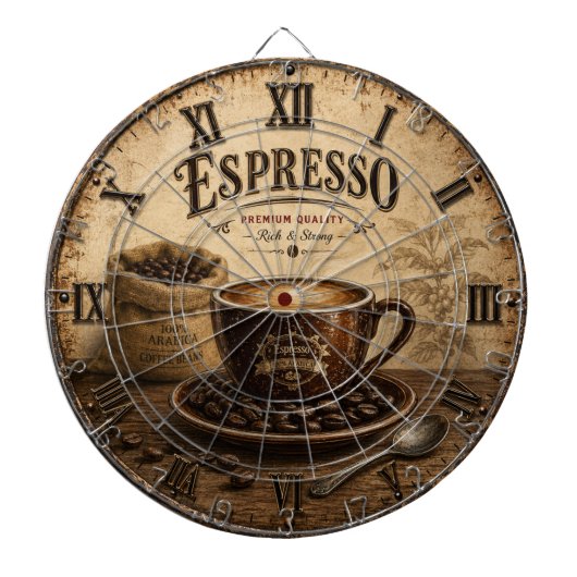 Vintage Espresso Coffee ダーツボード (正面)
