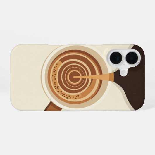 Vintage Espresso Top View iPhone 16ケース (裏面横)