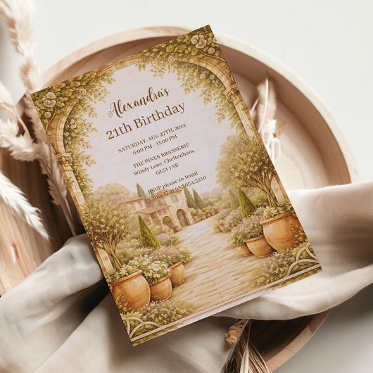 Vintage Estate Garden Birthday 招待状