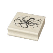 Vintage Etched Octopus Wooden Art Stamp ラバースタンプ (スタンプ)