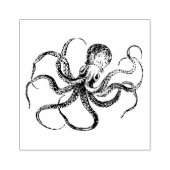 Vintage Etched Octopus Wooden Art Stamp ラバースタンプ (インプリント)