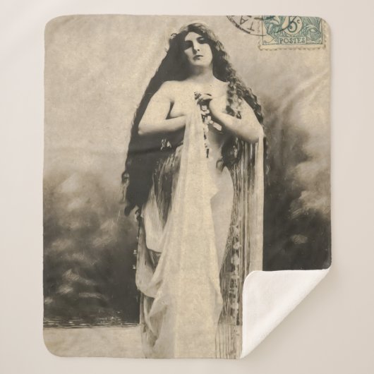 Vintage Ethereal Goddess Postcard シェルパブランケット (正面)