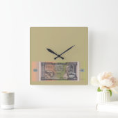 Vintage Ethiopian Birr Banknote スクエア壁時計 (ホーム)