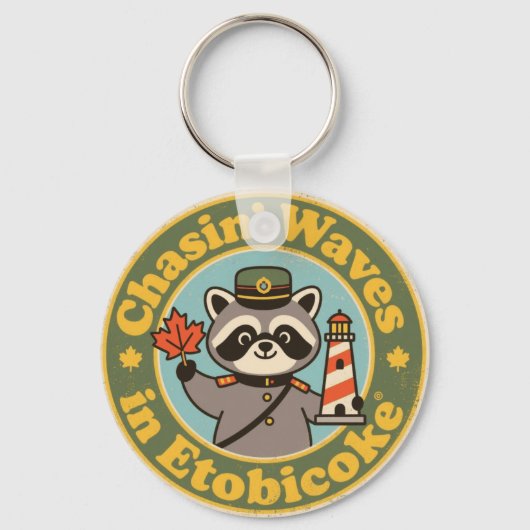 Vintage Etobicoke Lakeside Lighthouse Waves キーホルダー (正面)