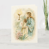 Vintage Eucharistic Devotion First Communion カード (正面)