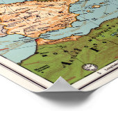 Vintage Europe 20th Century Bacon's Standard Map ポスター (角)