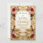 Vintage European Fairytale Cherub Royal Wedding 招待状 (正面)