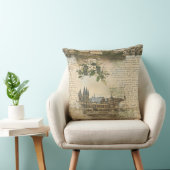 Vintage European River Scene - Handwritten Script クッション (椅子)