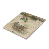 Vintage European River Scene - Handwritten Script タイル (側面)