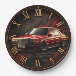 Vintage European Sports Sedan Retro Car ペーパープレート