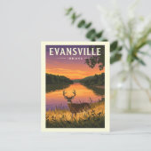 Vintage Evansville Indiana ポストカード (スタンド正面)