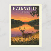 Vintage Evansville Indiana ポストカード (正面)